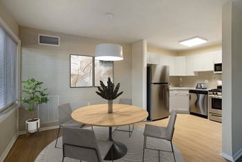 Exposed brick walls in select apartment homes
